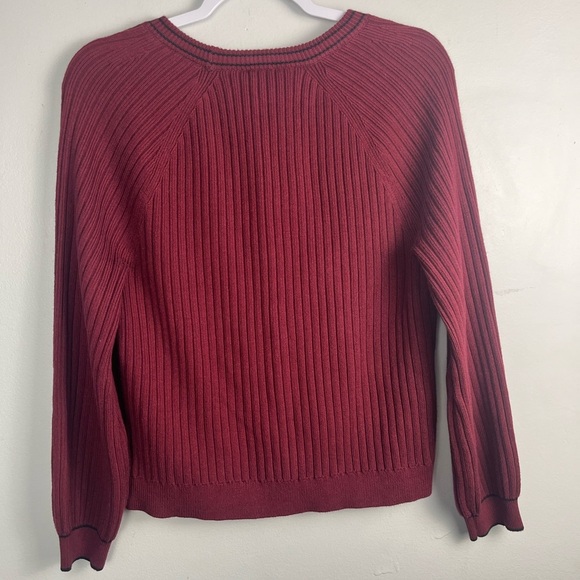 NWT Talbots Women's Plus Burgundy Button Front Ribbed Cardigan Sweater SZ MP - Picture 6 of 6